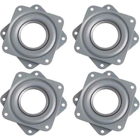 Plateau Tournant Carré 4 Pouces, 360 Degrés, Rotatif à Roulement à Billes, Métal Galvanisé, Plaque Pivotante Silencieuse, Flexibilité Optimale pour Présentoirs, Moniteur Ordinateur et Tabouret (1/5)