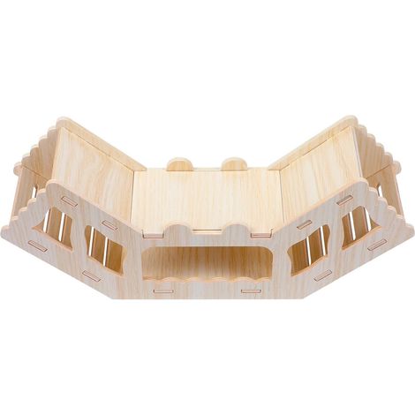 1 Échelle en bois,Tunnel d'exploration,Matériau pin non peint,Bords lisses sans clous,Pour hamster gerbille souris (1/5)