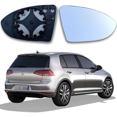 Retroviseur Miroir Glace Verre De Rétroviseur Droit Côté Passager pour Golf 7 Miroir Glace Convexe Dégivrant Rétroviseur Droite Chauffant Asphérique avec Plaque de Support (1/5)