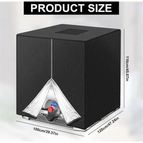Bâche pour cuve IBC 1000L avec fermeture éclair - Protection anti-UV et contre la poussière 116x100x120cm - Housse étanche de récupé (1/4)