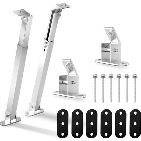 Randaco 2x Verstellbare Halterung Solar,PV Montagesysteme Photovoltaik Solarmodule Solarpanel Balkonkraftwerk Neigungswinkel 15 - 30° Silber
