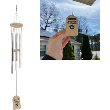 Gedenk-Windspiel für Haustiere, personalisierter dekorativer Gartenanhänger aus Holz für Hunde (1/5)