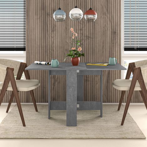 Decortie Artemio Table pliante rectangulaire en bois d'ingénierie 130(L)x76(P)x73.4(H)cm Cuisine Salle à manger, Gris rétro (1/5)