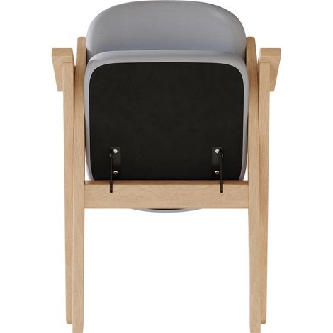 2 chaises pliantes en bois massif avec coussin en lin gris pour salle à manger et salon (1/5)