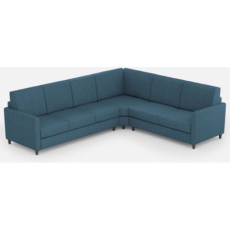 Canapé d'angle moderne italien tissu bleu Korane - 5 tailles 281x221 cm-Taille 281x221 cm (1/5)