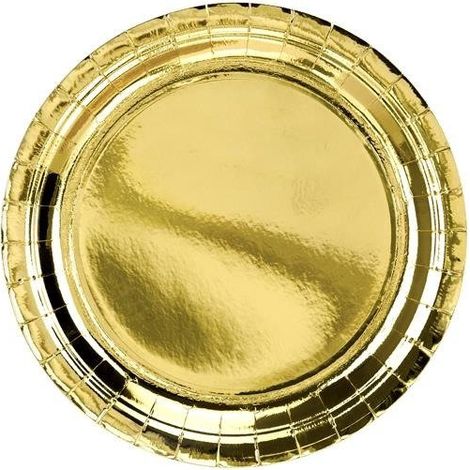 Runde Teller, goldfarben, 23 cm (1 Packung / 6 Stück) (1/2)