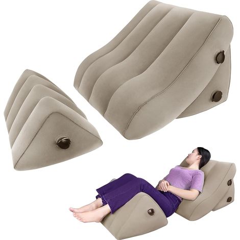 Ensemble coussin gonflable pour dormir, oreiller post opératoire réglable  Ensemble de coussin de lit orthopédique pour le reflux acide, pour dormir, soutien des jambes et du dos (1/5)