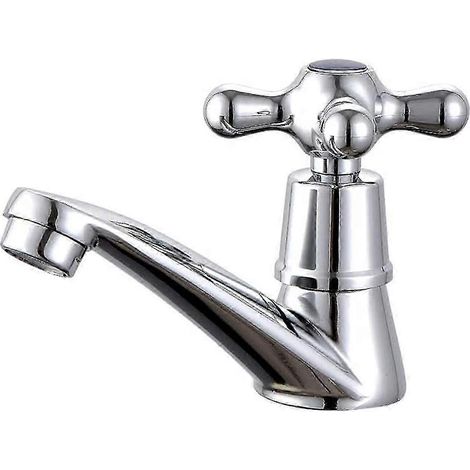 Robinet d'eau froide simple, robinet chromé simple pour lavabo, pour la maison, la salle de bain, les toilettes, l'évier et plus encore (1/5)