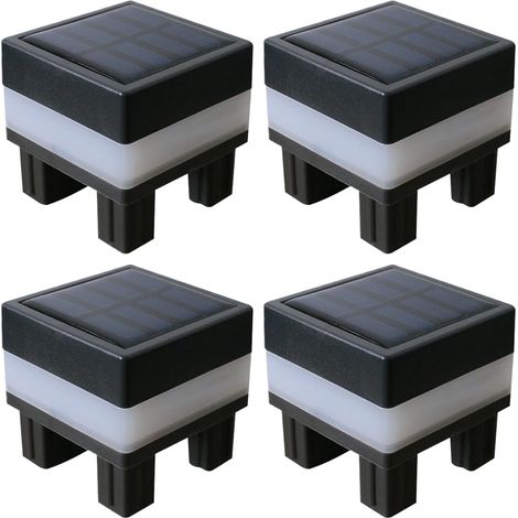 lampes solaires étanches pour poteaux clôture couleurs éclairage solaire pour terrasse extérieure lot de 4 2 (1/5)