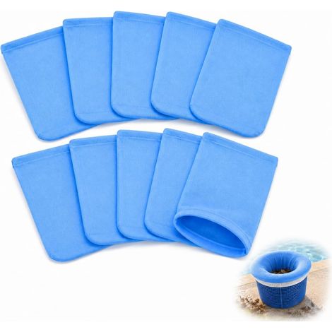 Filtre Piscine, Chaussette Filtrante pour Piscine, Filtration Fine, Chaussette Skimmer, Filtre Skimmer Panier, pour Débris, Feuilles, Écume, Insectes (10 Pièces) (1/5)