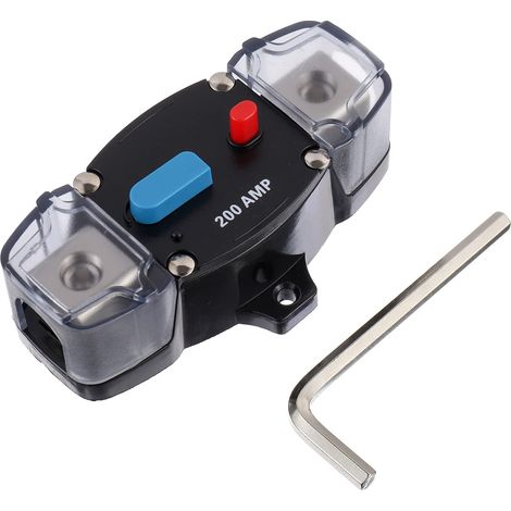 200A 12-48 Volt DC selbstrückstellender Leitungsschutzschalter mit manuellem Rückstellknopf für Anwendungen in Kraftfahrzeugen, Wohnmobilen, Schiffen und Booten (200 Ampere)