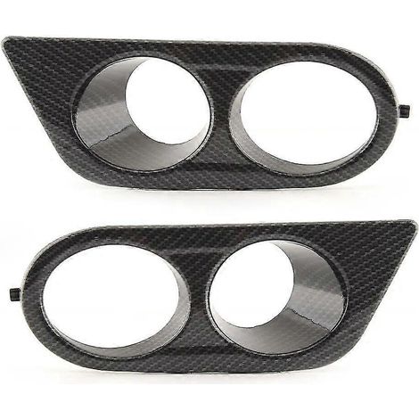 Nebelscheinwerferabdeckung aus Kohlefaser für BMW E46 M3 (2001–2006), glänzend schwarz, inklusive Grillrahmen, Lufteinlass und Nebelscheinwerferhaube – Kohlefaser, links und rechts