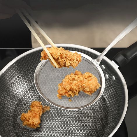 Cuillère à graisse à mailles fines avec long manche, en acier inoxydable, passoire pour recueillir la graisse et la mousse (1/5)