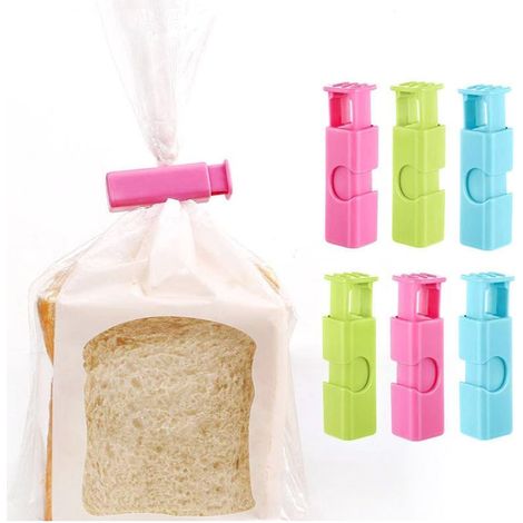 Lot de 12 pinces à sac à pain, pinces à sac, pinces à bagel, poignées antidérapantes, faciles à presser et à verrouiller, couleurs assorties (1/5)