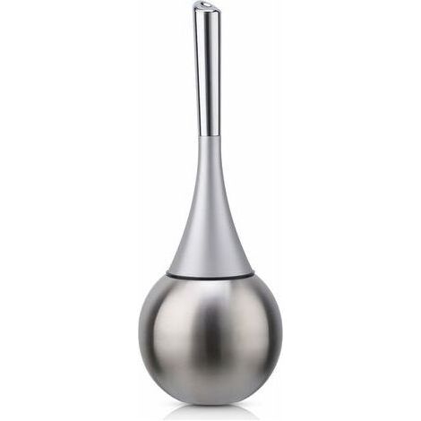 Porte-brosse WC autoportant en acier inoxydable finition brossée polie ensemble WC salles de bains (brosse incluse)-argent (1/5)