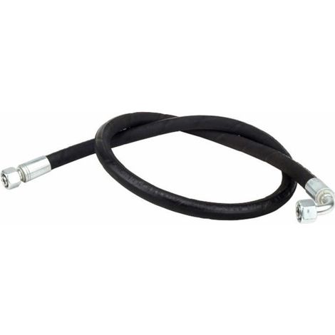 Lem Select – Flexible hydraulique 2SN 3/8' raccordé 1000 mm – 2 raccords sertis 1x femelle droite 18x1,5 et 1x femelle 90° 18x1,5 – Pression élevée
