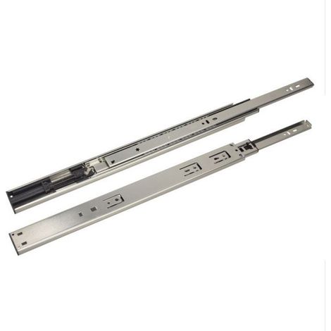 Guide Coulissant À Billes - 450 mm - Fermeture En Douceur Et Ouverture Par Poussée - Charge 35 Kg - Acier - 1 Pièce (1/5)