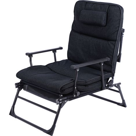 2 in 1 Gartenliege/Ruheliege/Sanitätsliege schwarz-DGM5000S-gaesteliege