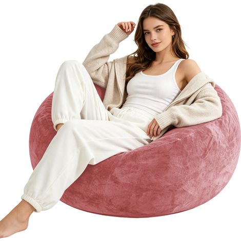 4FT Sac de bean bag, fauteuil bean bag, canapé pour adultes, fauteuil de lecture doux et confortable, adapté pour chambre à coucher, balcons et autres lieux (1/5)