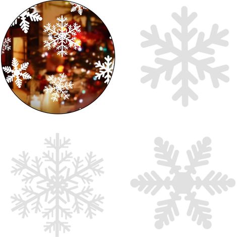 Adhesivos Estáticos Para Ventanas - Copos De Nieve PVC Blanco - Para Ventanas Puertas Y Cristales - 108 Unidades (1/5)