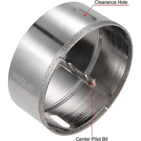 Scie cloche à carrelage de 95 mm avec revêtement de surface diamanté pour couper le verre et les carreaux de céramique