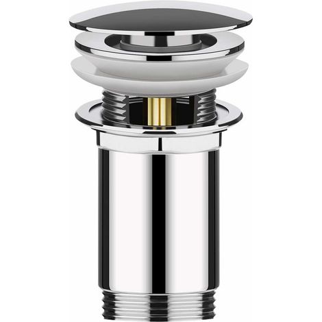 Basin Sink Waste Tap Sink Plug Slotted Bathroom Push Pop Up Click Clack Sprung with Overflow (1/5)