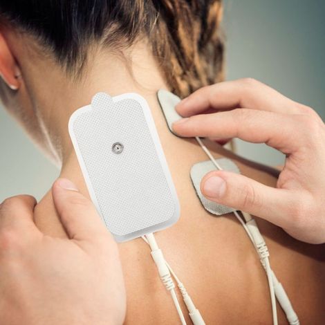 10 pièces 5x9cm Patchs Électrodes EMS/TENS Réutilisables pour Massage et Physiothérapie (1/5)