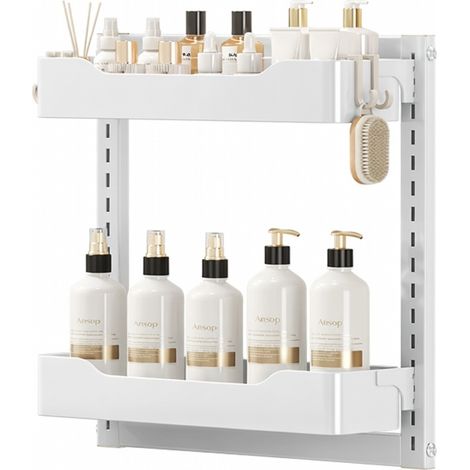 Étagère de rangement de salle de bain blanc modèle 2