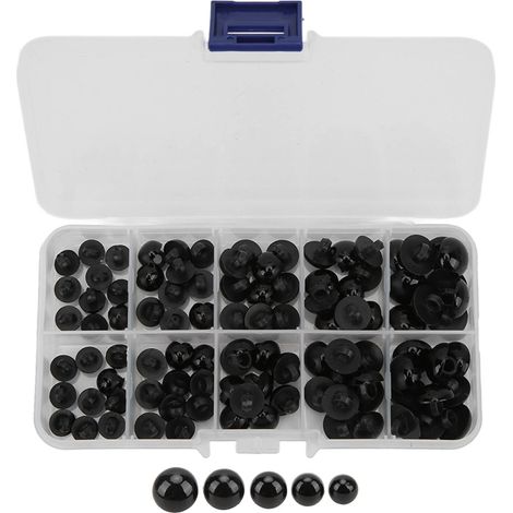 100Pcs Safety Eyes Multi Sizes Convenient Resin Durable Sturdy Wide Application Crafting Eyes ButtonsA (1/5)