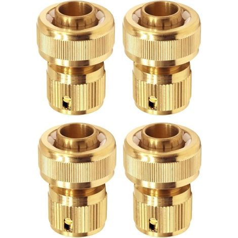 Raccord de tuyau d'arrosage en laiton 19 mm (3/4"), raccords à dégagement rapide - Lot de 4 (1/5)