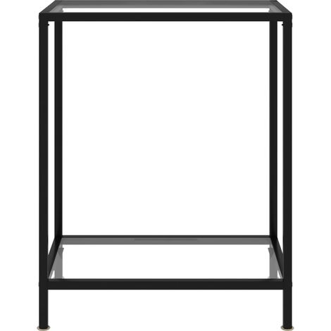 Table console，Table d'appoint，Bout de canapé，Meuble d'entrée Transparent 60x35x75 cm Verre trempé