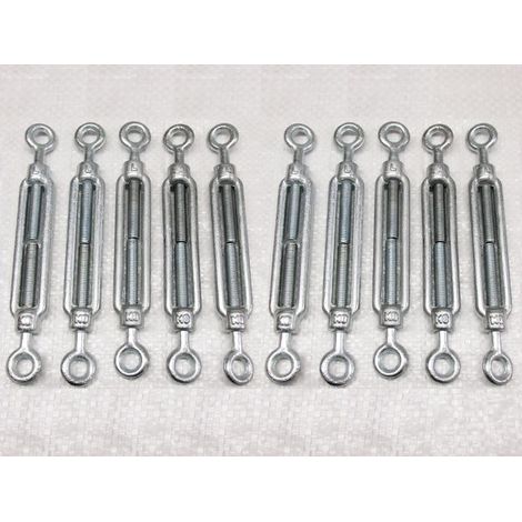 x10 M24 Galvanised Forged Straining Screw Eye Eye - Caravan Turnbuckle Open Body (1/2)
