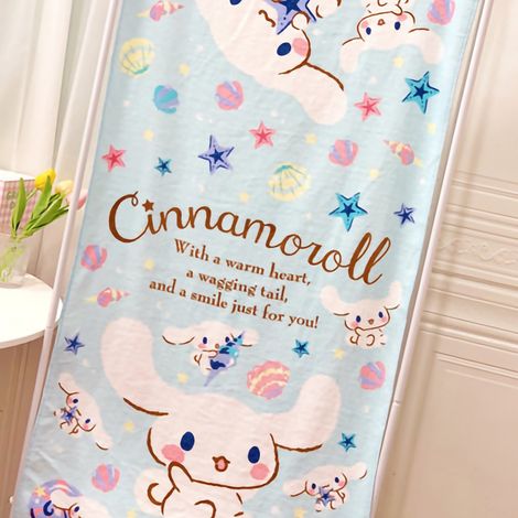 Kinderbadetuch mit Cartoon-Motiv, weich, aus farbechter Baumwolle, ideal für Strand und Kleinkinder. Weißes Welpen-Ozean-Muster, 120 x 60 cm. (1/4)