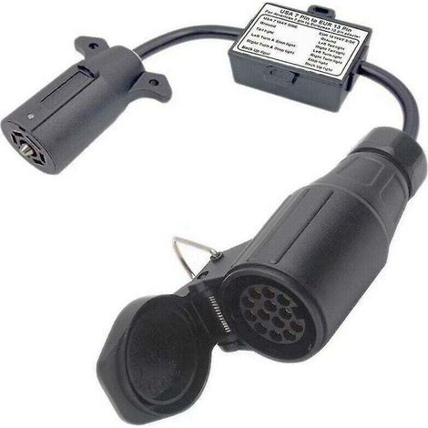 Adapter für Anhängerbeleuchtung: 7-poliger Flachstecker auf 13-poliger Rundstecker (1/5)