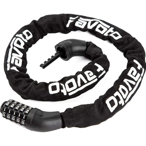 Chaîne Antivol Vélo à Code, Cadenas à Vélo Pliante, Serrure à Combinaison de 5 Chiffres Haute Sécurité en Acier pour Bicyclette, Moto, Scooter, Cyclisme Noir (1/5)