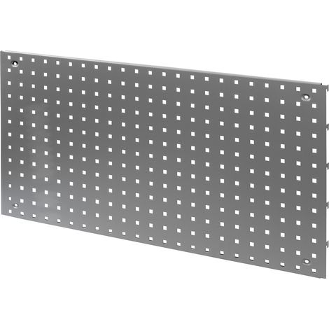Plaque perforée pour poste de travail réglable en hauteur – tôle d'acier laquée 1,5 mm – l x h 896 x 480 mm – montage entre colonnes perforées