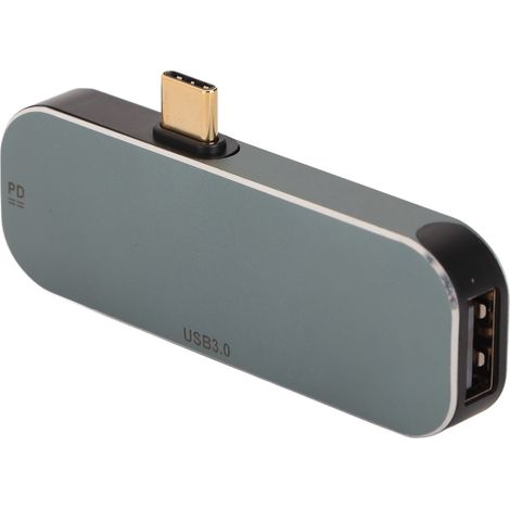 Hub USB C 5 en 1 avec Charge Rapide PD 100W, Connexion à Chaud, Design Aluminium pour MacBook et Tablette