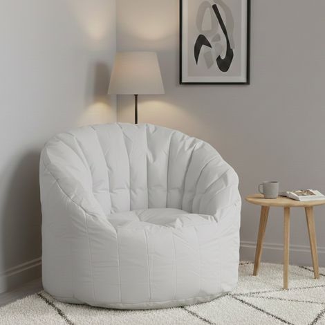 Talamo Italia Runder gepolsterter Sessel, weiße Farbe, Maße 80 x 80 x 80 cm (1/3)