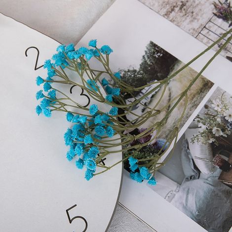 Fleur Artificielle Gypsophila - Tige Longue 65 cm - Diamètre 15 cm - 90 Têtes - Bleu - 1 Pièce (1/5)