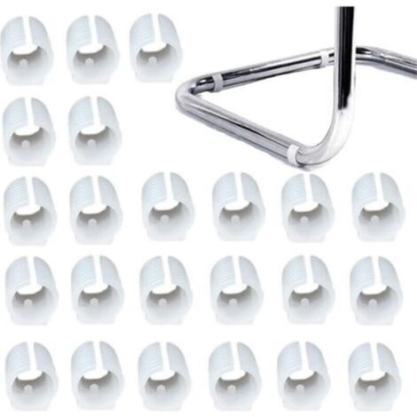 32pcs Patin Pied Chaise Tube Embout Tampon Capuchon Bouchon Protection Plancher Meuble Forme U en Plastique Chaise Casquettes,Chaise Jambe Caps Silicone Tube Pince (25mm,Blanc) (1/4)