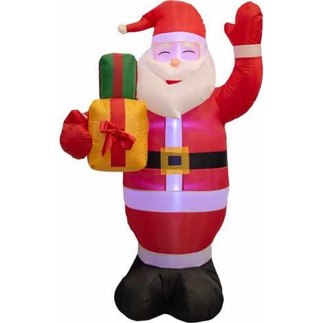 Père Noël gonflable, lumineux, grand format, LED, 150 cm, JUMIhome (1/4)