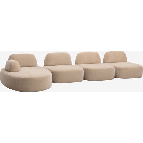 Divano modulare chaise longue sinistro a 4 pezzi rivestito Giorgia SKLUM             (1/5)