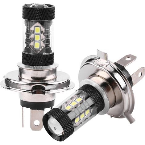 2 ampoules LED H4 12V-24V 80W haute puissance et haute luminosité pour feux de brouillard et feux de jour (1/5)