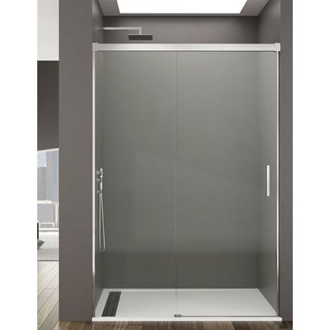 Cabine Paroi de douche frontale 1+1 ALLSTONE BASIC, Sans profil inférieur, 5 couleurs de profilés, 2 types de verre 6mm en aluminium profil Chrome 150-155 cm verre Transparent (1/4)