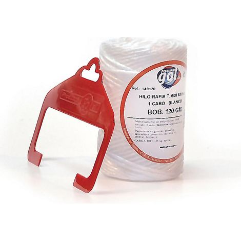 WURKO cuerda rafia 1 cabo n4 120gr rollo , Cuerda de rafia de 1 cabo 1,7mmComposición:multifilamento de polipropileno 100% torcidoNo se deshaceColor BlancoBobina de