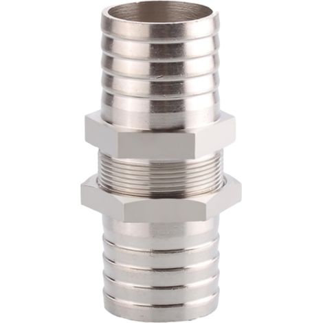 Raccord cannelé en laiton 1/2", filetage femelle, épisseur de métaux, barbillons, raccord tuyau, connecteur adaptateur pour air, eau, huile (épaisseur 8 mm) Pagode 25 Mm Argent (1/5)