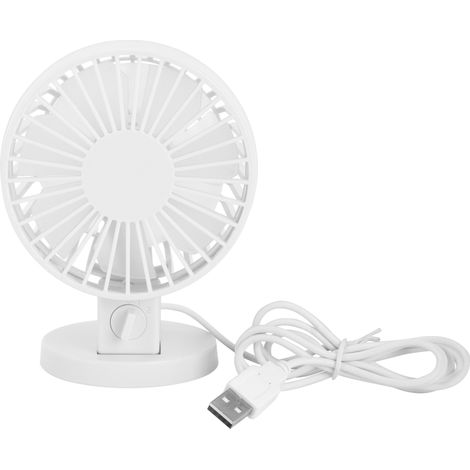 Ventilateur de bureau USB mini portable silencieux, réglage à 45°, blanc, pour maison et bureau (1/5)