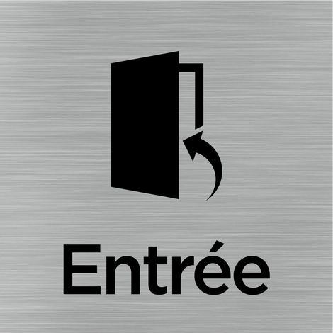 Pictogramme Entrée (Q1016).- Plaque aluminium brossé - (1/5)