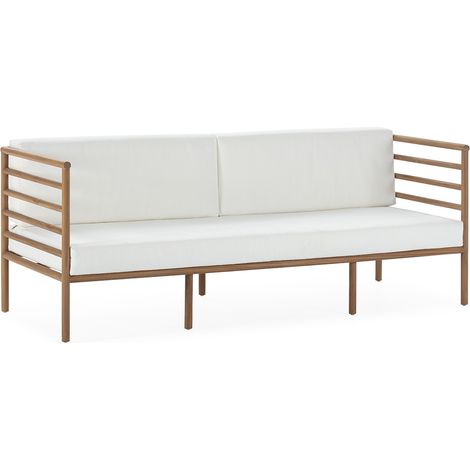 Sofa 180X72X68 Madera Teca/Tela Blanca (1/5)