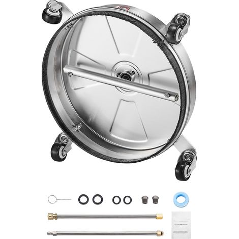 Mophorn 16,5" Idropulitrice per superfici, accessorio in acciaio inossidabile, 4000 PSI, 4 ruote, 2 ugelli e bacchette estese per cemento, patio, terrazza (1/5)